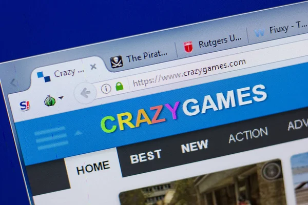 Ryazan, Rusya - 16 Haziran 2018: Crazygames ana web sitesi Pc, url - Crazygames.com görüntüleme