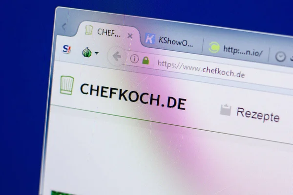 Ryazan Rusya Haziran 2018 Chefkoch Web Sitesinin Url Chefkoch Ekranında — Stok fotoğraf