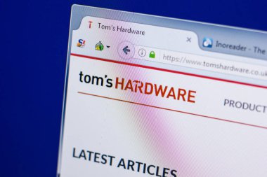 Ryazan, Rusya - 16 Haziran 2018: Tomshardware web sitesinin Pc, url - Tomshardware.co.uk ekranında ana sayfası