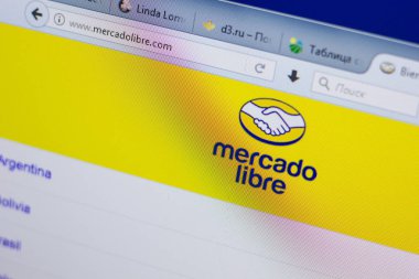 Ryazan, Rusya - 16 Haziran 2018: Mercadolibre ana web sitesi Pc, url - Mercadolibre.com görüntüleme