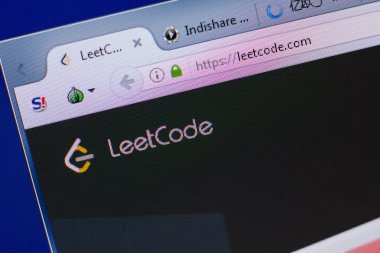 Ryazan, Rusya - 16 Haziran 2018: Leetcode ana web sitesi Pc, url - Leetcode.com görüntüleme