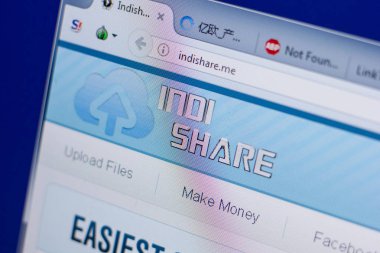 Ryazan, Rusya - 16 Haziran 2018: Indishare ana web sitesi Pc, url - Indishare.me görüntüleme