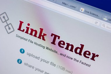 Ryazan, Rusya - 16 Haziran 2018: Linktender ana web sitesi Pc, url - Linktender.net görüntüleme