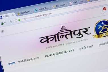 Ryazan, Rusya - 16 Haziran 2018: Kantipurdaily ana web sitesi Pc, url - Kantipurdaily.com görüntüleme