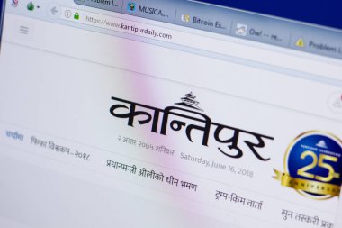 Ryazan, Rusya - 16 Haziran 2018: Kantipurdaily ana web sitesi Pc, url - Kantipurdaily.com görüntüleme