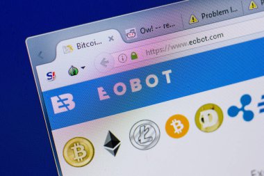Ryazan, Rusya - 16 Haziran 2018: Eobot ana web sitesi Pc, url - Eobot.com görüntüleme
