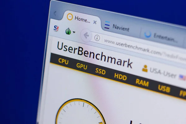 Ryazan Rusia Juni 2018 Situs Web Userbenchmark Pada Tampilan Url — Stok Foto