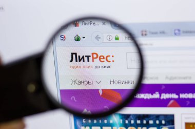 Ryazan, Rusya - 16 Haziran 2018: Litre ana web sitesi Pc, url - Litres.ru görüntüleme
