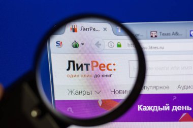 Ryazan, Rusya - 16 Haziran 2018: Litre ana web sitesi Pc, url - Litres.ru görüntüleme