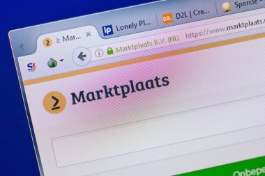 Ryazan, Rusya - 16 Haziran 2018: Marktplaats ana web sitesi Pc, url - Marktplaats.nl görüntüleme