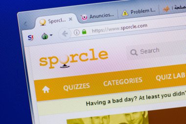 Ryazan, Rusya - 16 Haziran 2018: Ana, ara sıra görülen web sitesi Pc, url - Sporcle.com görüntüleme