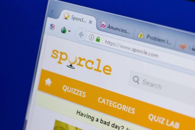 Ryazan, Rusya - 16 Haziran 2018: Ana, ara sıra görülen web sitesi Pc, url - Sporcle.com görüntüleme