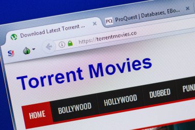 Ryazan, Rusya - 16 Haziran 2018: Torrentmovies ana web sitesi Pc, url - Torrentmovies.co görüntüleme