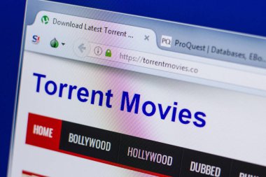 Ryazan, Rusya - 16 Haziran 2018: Torrentmovies ana web sitesi Pc, url - Torrentmovies.co görüntüleme