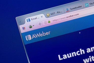 Ryazan, Rusya - 16 Haziran 2018: Aweber ana web sitesi Pc, url - Aweber.com görüntüleme