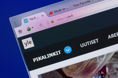 Ryazan, Rusya - 16 Haziran 2018: Stili ana web sitesi Pc, url - Yle.fi görüntüleme