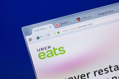Ryazan, Rusya - 16 Haziran 2018: Ubereats ana web sitesi Pc, url - Ubereats.com görüntüleme