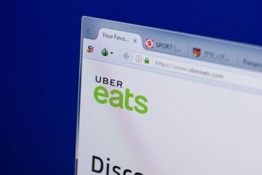 Ryazan, Rusya - 16 Haziran 2018: Ubereats ana web sitesi Pc, url - Ubereats.com görüntüleme