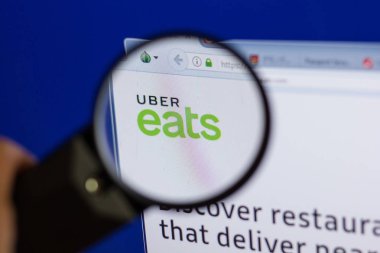 Ryazan, Rusya - 16 Haziran 2018: Ubereats ana web sitesi Pc, url - Ubereats.com görüntüleme