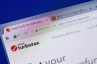 Ryazan, Rusya - 16 Haziran 2018: Turbotax ana web sitesi Pc, url - Turbotax.Intuit.com görüntüleme