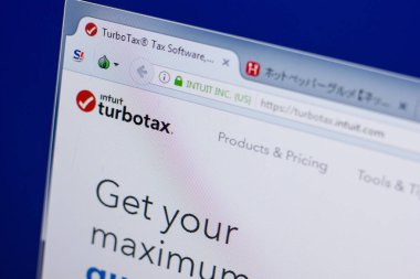 Ryazan, Rusya - 16 Haziran 2018: Turbotax ana web sitesi Pc, url - Turbotax.Intuit.com görüntüleme