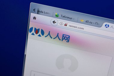 Ryazan, Rusya - 16 Haziran 2018: Renren ana web sitesi Pc, url - Renren.com görüntüleme