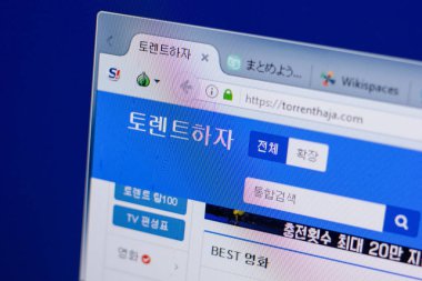 Ryazan, Rusya - 17 Haziran 2018: Torrenthaja ana web sitesi Pc, url - Torrenthaja.com görüntüleme