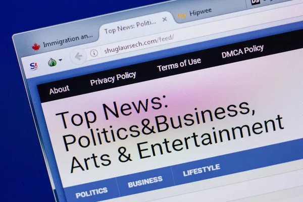 Ryazan, Rusya - 16 Haziran 2018: Shuglaursech ana web sitesi Pc, url - Shuglaursech.com görüntüleme