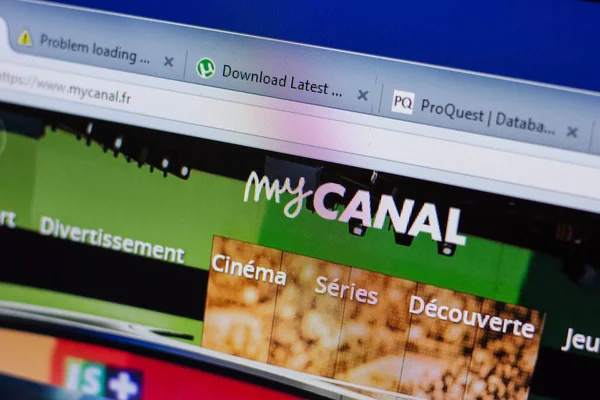 Ryazan, Rusya - 16 Haziran 2018: Mycanal ana web sitesi Pc, url - Mycanal.fr görüntüleme