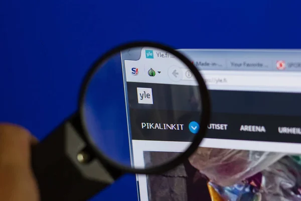 Ryazan Federacja Rosyjska Czerwca 2018 Homepage Yle Witryny Ekranie Komputera — Zdjęcie stockowe
