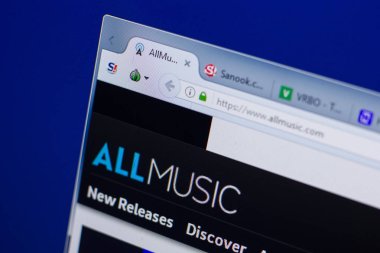 Ryazan, Rusya - 17 Haziran 2018: Allmusic ana web sitesi Pc, url - Allmusic.com görüntüleme