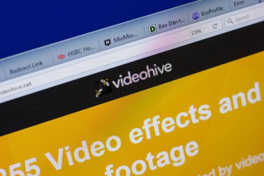 Ryazan, Rusya - 17 Haziran 2018: Videohive ana web sitesi Pc, url - Videohive.net görüntüleme