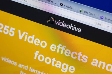 Ryazan, Rusya - 17 Haziran 2018: Videohive ana web sitesi Pc, url - Videohive.net görüntüleme