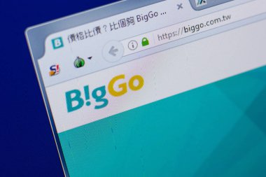 Ryazan, Rusya - 17 Haziran 2018: Biggo ana web sitesi Pc, url - Biggo.com.tw görüntüleme