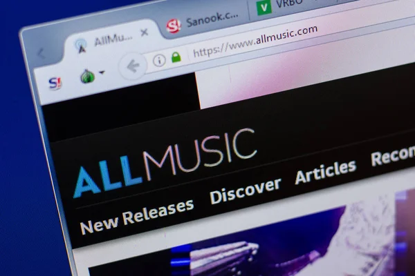 Ryazan, Rusya - 17 Haziran 2018: Allmusic ana web sitesi Pc, url - Allmusic.com görüntüleme