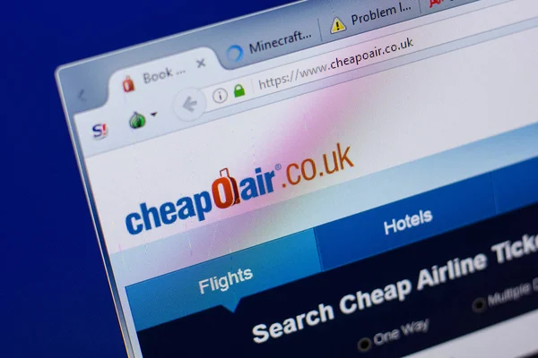 Ryazan, Rusya - 17 Haziran 2018: Cheapoair ana web sitesi Pc, url - Cheapoair.co.uk görüntüleme