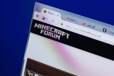 Ryazan, Rusya - 17 Haziran 2018: Minecraft Forum ana sayfasını Web sitesi Pc, url - Minecraftforum.net görüntüleme