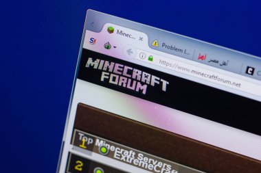 Ryazan, Rusya - 17 Haziran 2018: Minecraft Forum ana sayfasını Web sitesi Pc, url - Minecraftforum.net görüntüleme