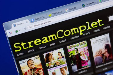 Ryazan, Rusya - 17 Haziran 2018: Streamcomplet ana web sitesi Pc, url - Streamcomplet.me görüntüleme