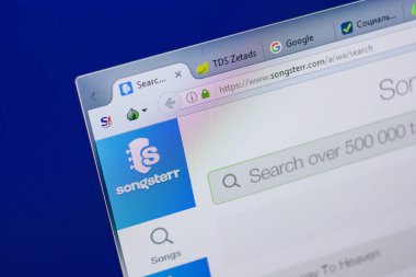 Ryazan, Rusya - 17 Haziran 2018: Songsterr ana web sitesi Pc, url - Songsterr.com görüntüleme