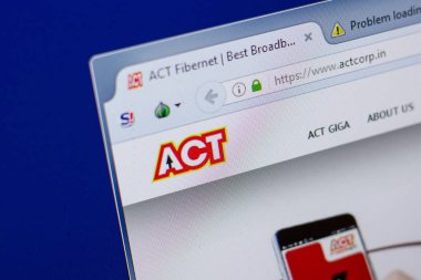 Ryazan, Rusya - 17 Haziran 2018: Actcorp ana web sitesi Pc, url - Actcorp.in görüntüleme