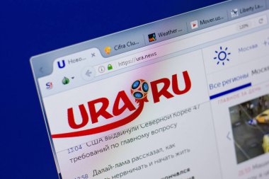 Ryazan, Rusya - 17 Haziran 2018: Ura ana web sitesi Pc, url - Ura.news görüntüleme