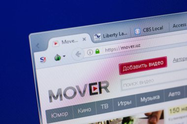 Ryazan, Rusya - 17 Haziran 2018: Taşıyıcı ana web sitesi Pc, url - Mover.uz görüntüleme