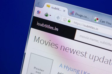 Ryazan, Rusya - 17 Haziran 2018: Ana Pc, url - ekranda isubtitles sitesinin isubtitles.in