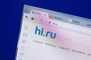 Ryazan, Rusya - 17 Haziran 2018: Hi ana web sitesi Pc, url - Hi.ru görüntüleme