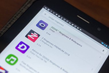 Ryazan, Rusya - 16 Mayıs 2018: Zedge Zil sesleri ve duvar kağıtları kutsal kişilerin resmi veya logosu mobil uygulamalar listesi