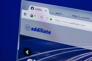 Ryazan, Rusya - 17 Haziran 2018: Addiliate ana web sitesi Pc, url - Addiliate.com görüntüleme