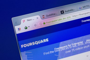 Ryazan, Rusya - 17 Haziran 2018: Oturaklı ana web sitesi Pc, url - Foursquare.com görüntüleme
