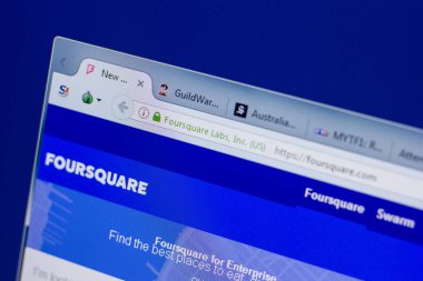 Ryazan, Rusya - 17 Haziran 2018: Oturaklı ana web sitesi Pc, url - Foursquare.com görüntüleme