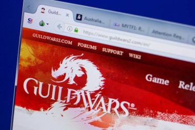Ryazan, Rusya - 17 Haziran 2018: Guildwars2 ana web sitesi Pc, url - Guildwars2.com görüntüleme